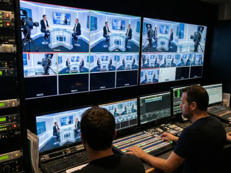 Plateau de captation vidéo multi-caméras pour événement d'entreprise