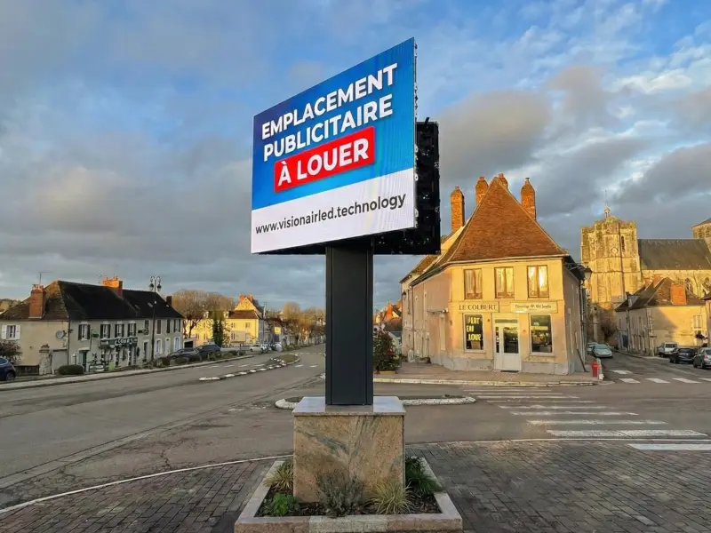 Carte du maillage réseau affichage dynamique VisionAir en Bourgogne et France