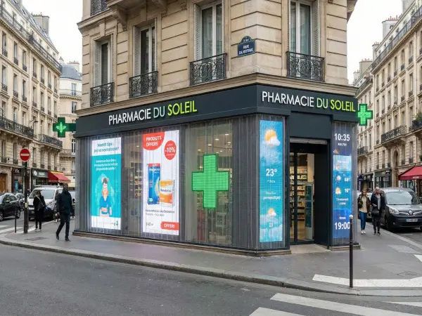 Pharmacie Croix et Ecran LED