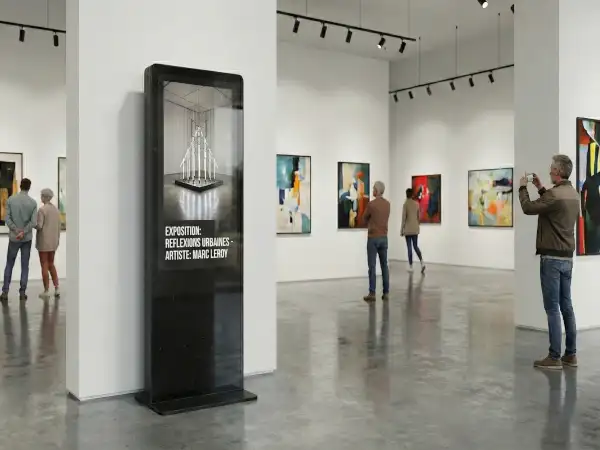Totem LED affichage Galerie d'Art